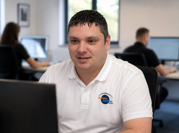 Chris setting up Microsoft 365